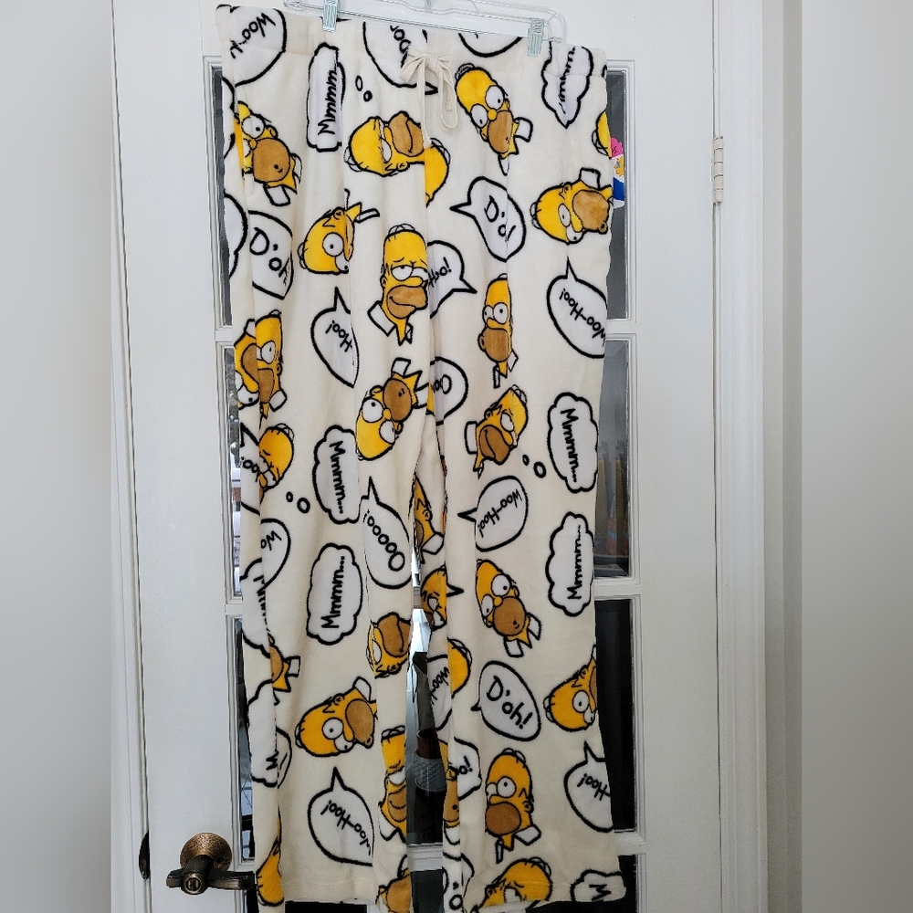 BRAND NEW Homer Simpson print fleece pants